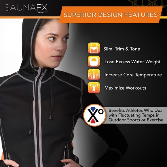 WOMEN'S Neoprene Sauna Hooded Jacket L - Picture 8 of 13